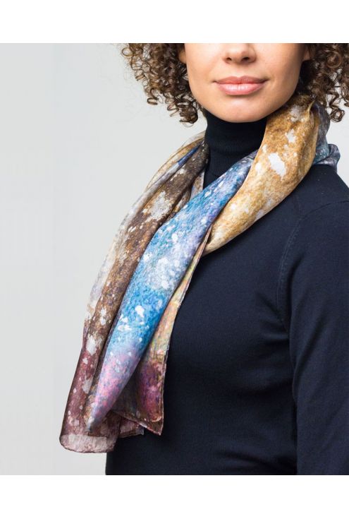 Silk scarf "Cosmic dust", dare to wear the entire Universe around your neck...