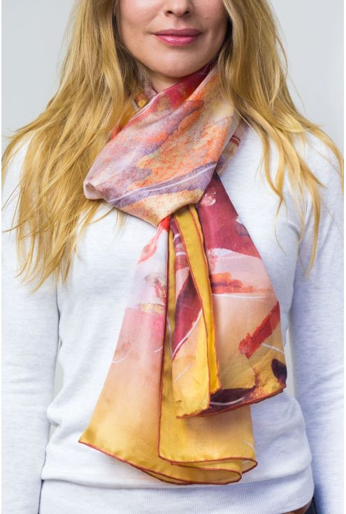 Silk scarf "Universal Fragment Yellow"