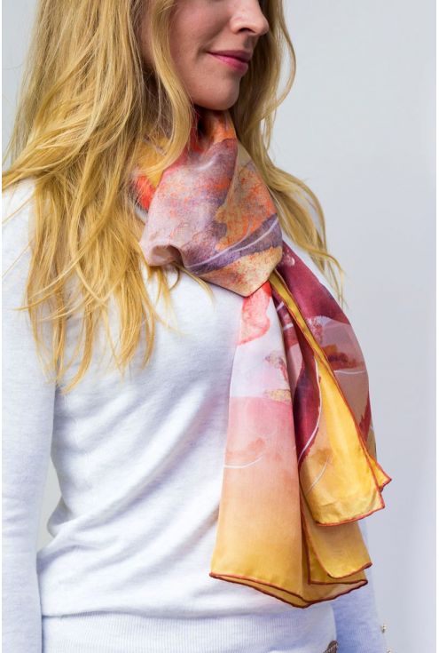 Silk scarf "Universal Fragment Yellow"