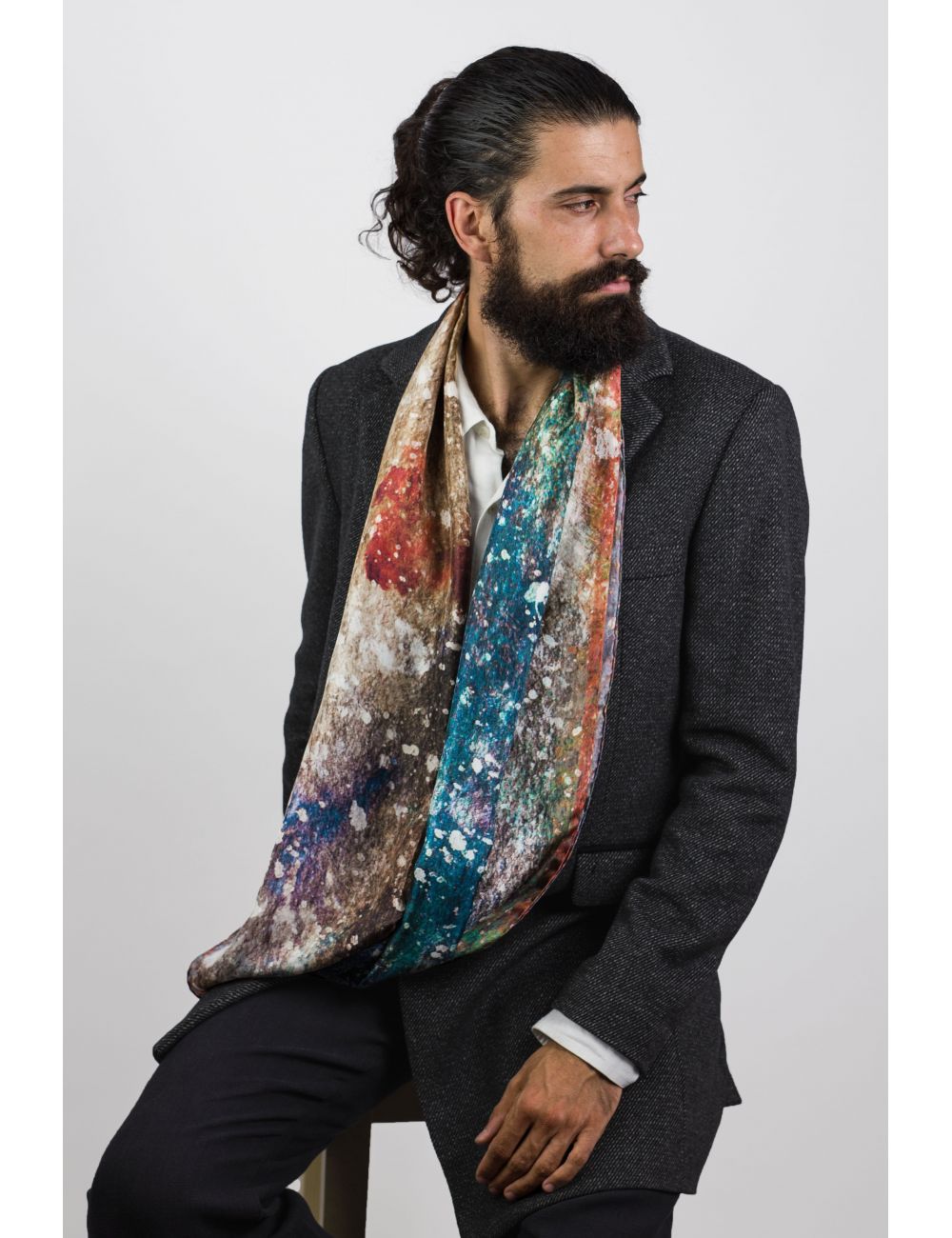 No more ties! Elegant man silk scarf