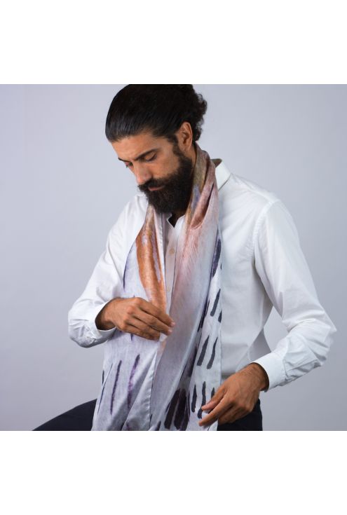 Men's silk scarf "Light Path" XL