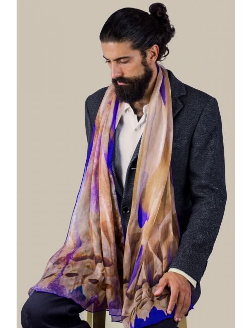 Chiffon Silk scarf "Gaudí Warriors"