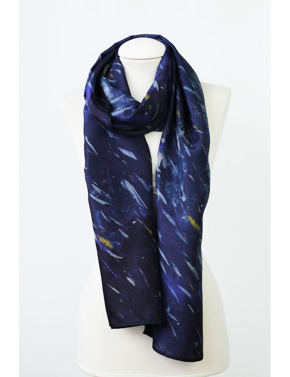 Ladies Scarf Bold Patterns Navy by Pure Fashions 