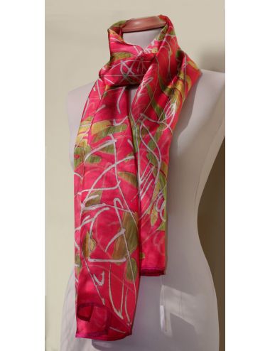 Silk scarf "Fuchsia Graffiti"