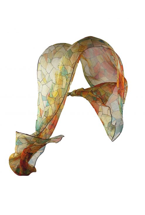 Chiffon Silk scarf "Heaven & Earth"