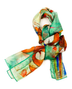 Fashion accesories silk - Pure Italian silk scarf green Daba Disseny Barcelona