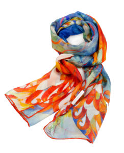 Modernist Art nouveau fashion accessories - Print silk scarf modernist Daba Disseny Barcelona