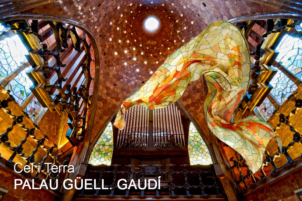 Warm silk squares and scarves inspired by Gaudi's Palau Guell - Silk scarves online shop Daba Disseny Barcelona