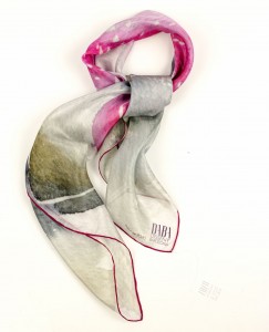 Women neck shawl fall winter silk scarves collection "Raining on the Sea" design elegant gift - Daba Disseny Barcelona