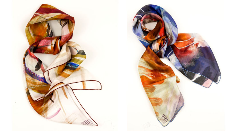 Silk squares fall winter fashion collection at silk scarves online shop - Daba Disseny Barcelona