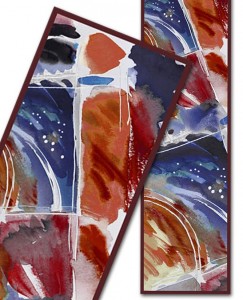Fall winter silk scarves collection "Afternoon Tea" design exclusive gift - Daba Disseny Barcelona