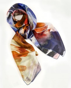 Fall winter silk scarves collection "Afternoon Tea" lace design Christmas gift - Daba Disseny Barcelona