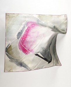 Women neck square shawl fall winter silk scarves collection "Raining on the Sea" design gift - Daba Disseny Barcelona