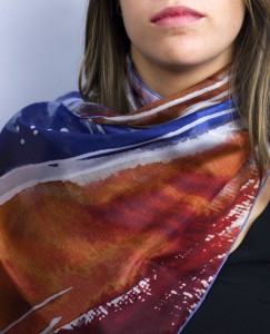 Woman neck fall winter silk scarves collection "Afternoon Tea" square design elegant gift - Daba Disseny Barcelona