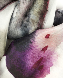 Detall de la seda estampada de Daba Disseny Barcelona som art en seda