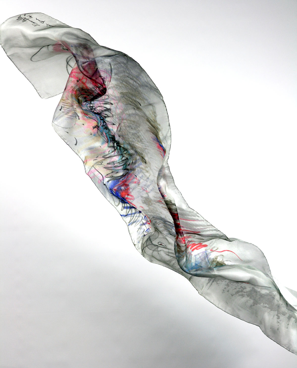 Fine art craftmanship silk scarf Daba Disseny Barcelona